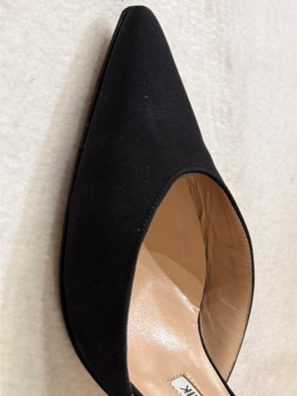 Manolo Blahnik Carolyne 50 Black Crepe Slingback Pumps Size US size 6.5 - Picture 6 of 12